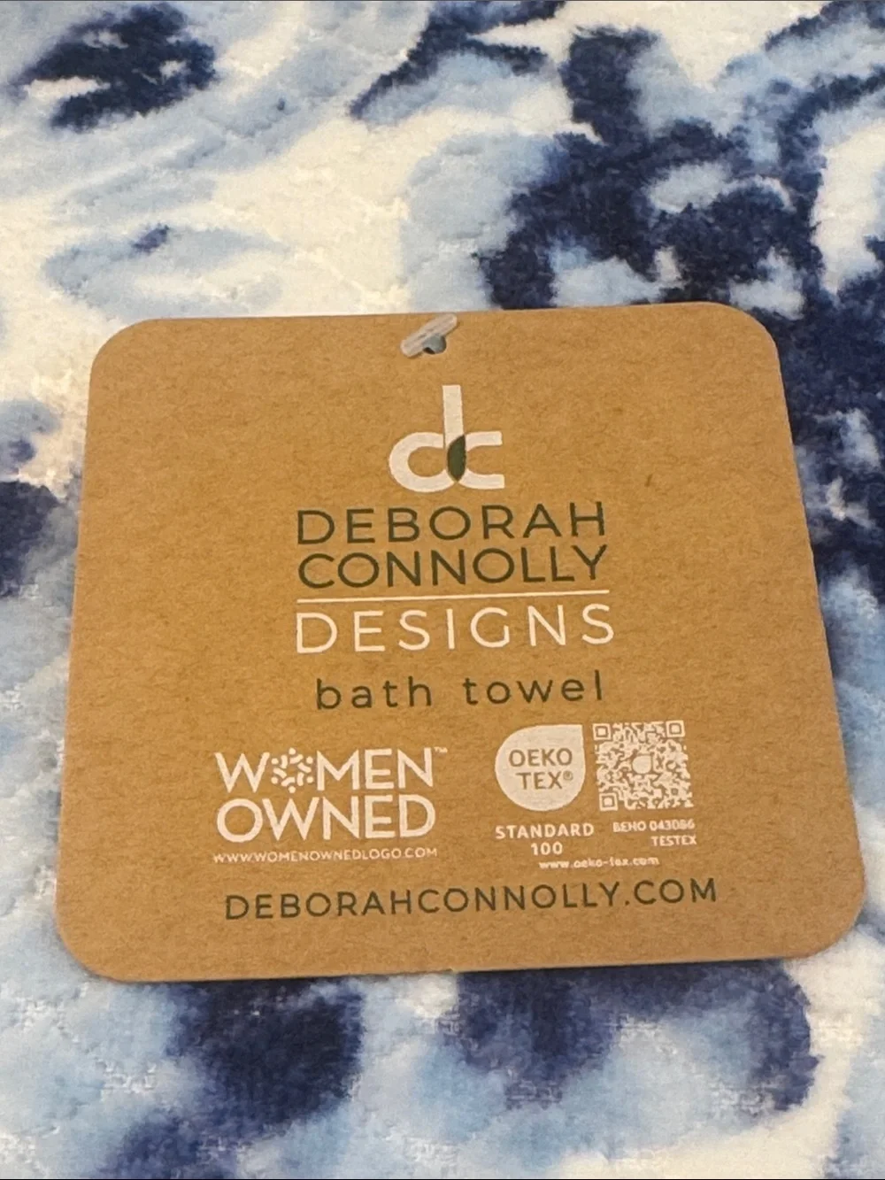 4pc DEBORAH CONNOLLY  Bath Towel Set - Odette - White/Navy